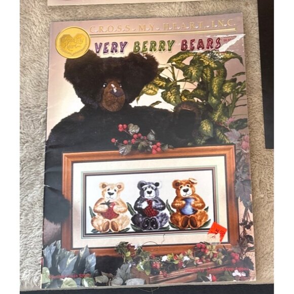 Cross My Heart Inc. Very Berry Bears Cross Stitch Pattern Book - Picture 1 of 3